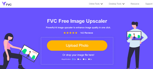 FVC Upscaler di immagini gratuito Carica foto