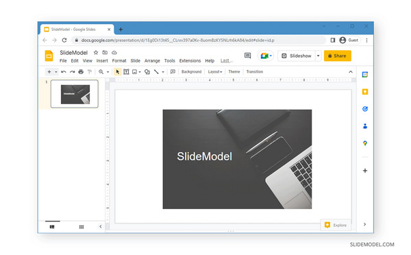 Personalização transparente do Google Slide