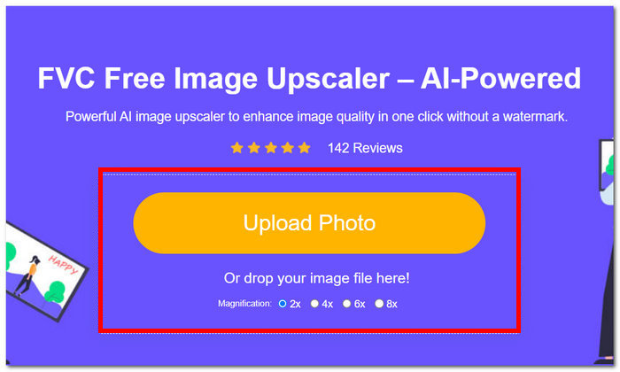 Učitajte svoju fotografiju u FVC Image Upscaler