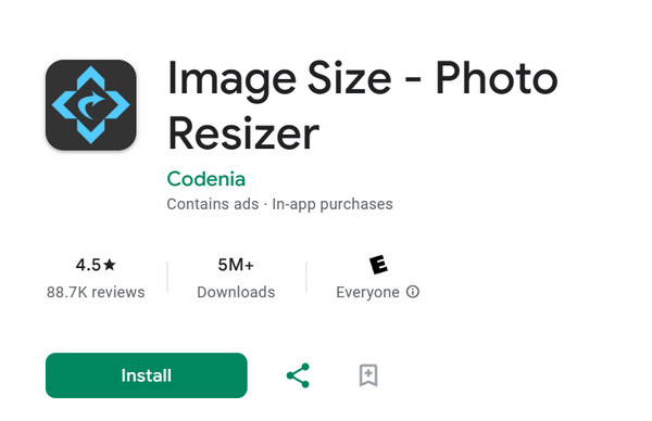 גודל תמונה של אפליקציית מדחס תמונה