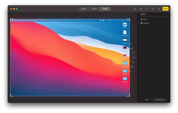 Schermafbeelding bijsnijden op Mac Ingebouwde tool