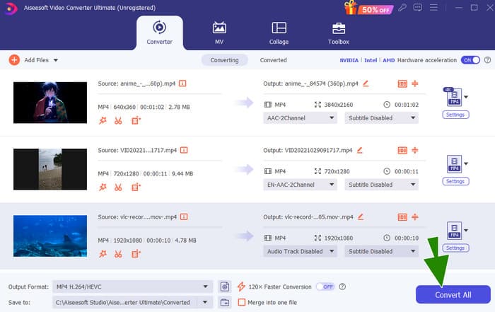 Gefragmenteerde MP4 FVC-conversie