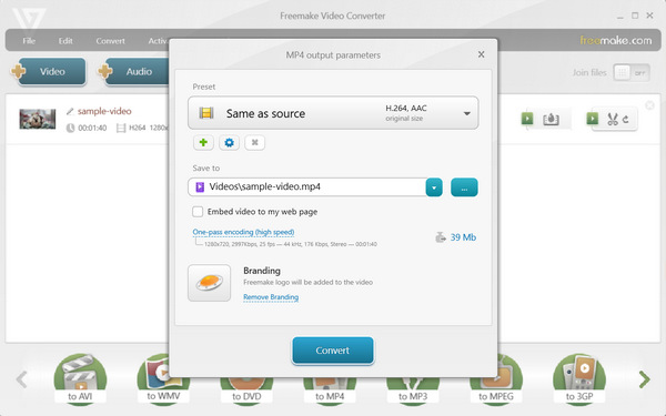 Convertor video Freemake