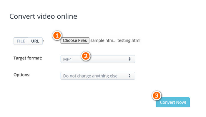 HTML MP4 بدء التحويل