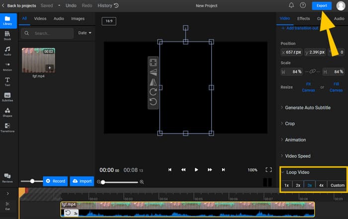 Bucle MP4 Flixier Bucle