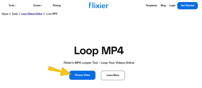 Loop de upload do MP4 Flixier