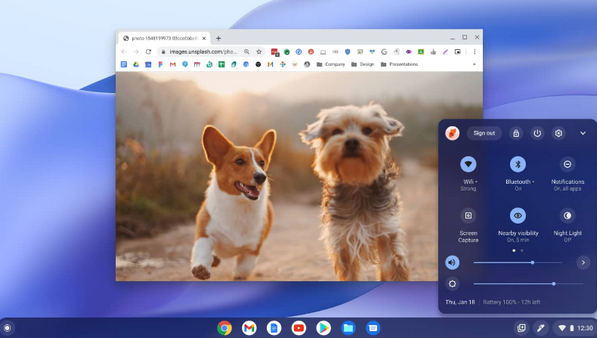 Captura de pantalla Configuración rápida de Chromebook