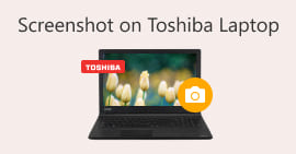 Snímek obrazovky na notebooku Toshiba