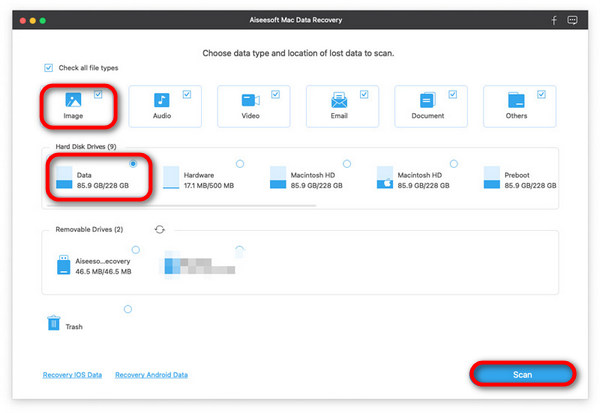 Aiseesoft Data Recovery Scan