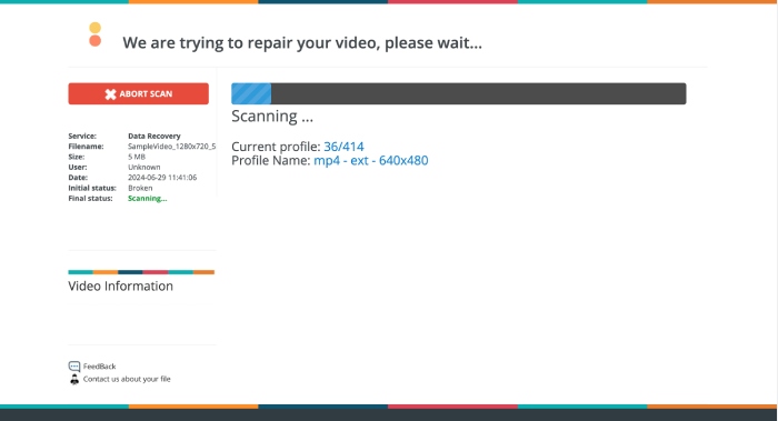 Beschädigte Videos online reparieren Fixvideo