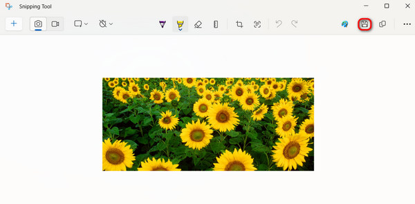 Tallenna kuvakaappaus Snipping-työkalun tallennuspainike