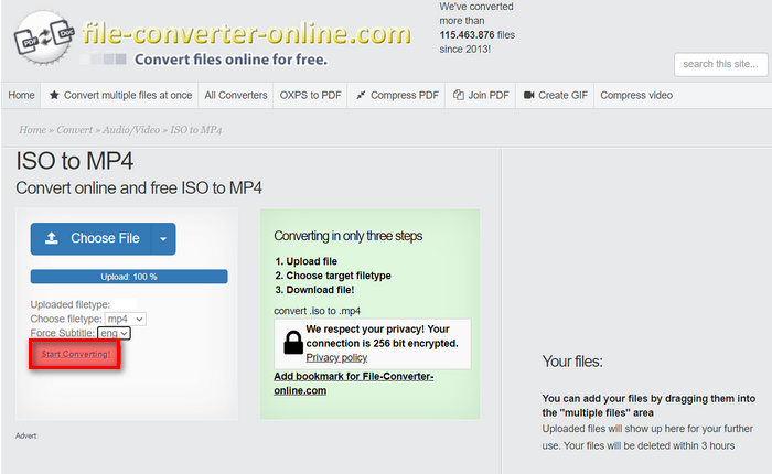 File Converter Tool Online Iso to Mp4