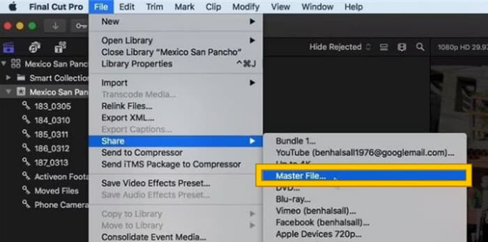 ملف ماستر لبرنامج Final Cut Pro