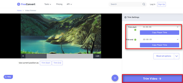 Freeconvert Video Click Trim Video