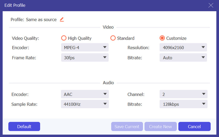 Fvc Video Converter Ultimate H264 转 Mp4 编辑配置文件