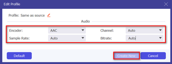 FVC Video Converter Ultimate MP4 zu AAC Profil bearbeiten