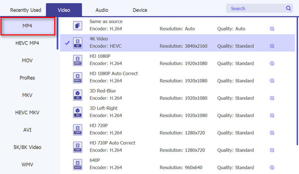 Format de sortida final de Fvc Video Converter