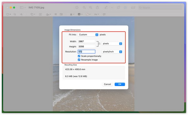 Mejorar la resolución de las fotografías en Mac Vista previa