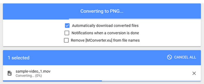 Conversión de Mp4 a Png de Mconvert