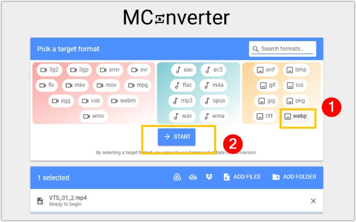 تبدیل MP4 Webp Mconverter