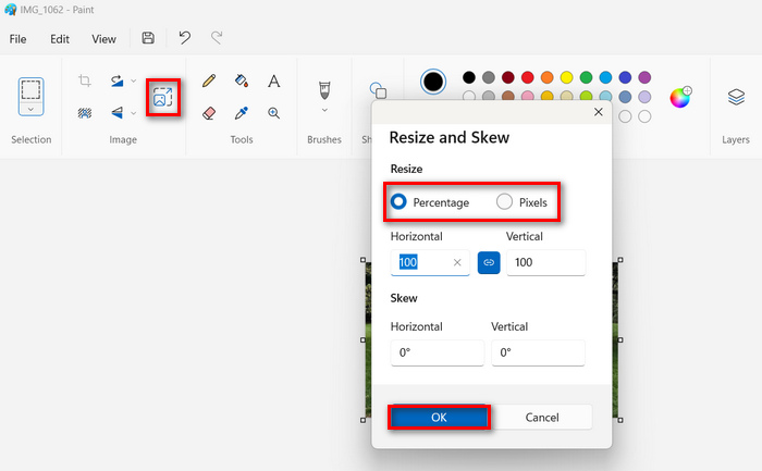 Paint Reduce Image Size In Kbmb Resize And Skew