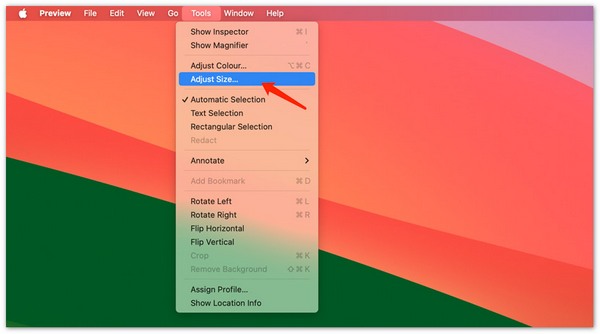 Önizleme Araçları Mac'te Boyutu Ayarla