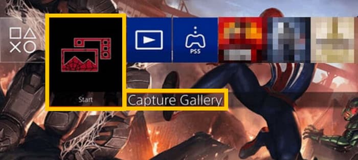 Záznam výchozí galerie PS4