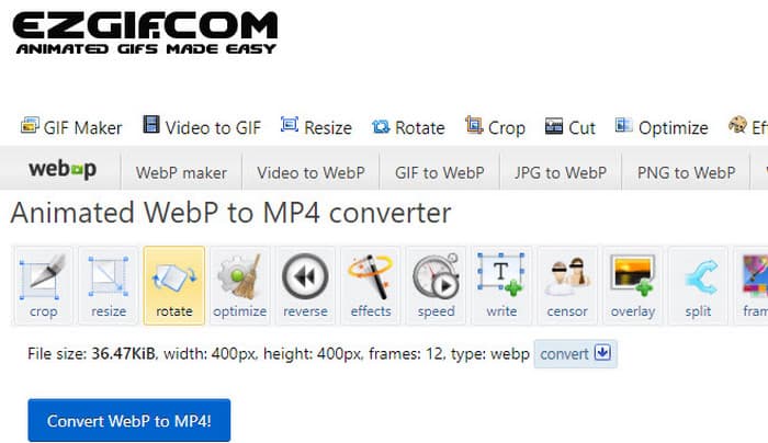 Webp Mp4 Ezgif Dönüştür