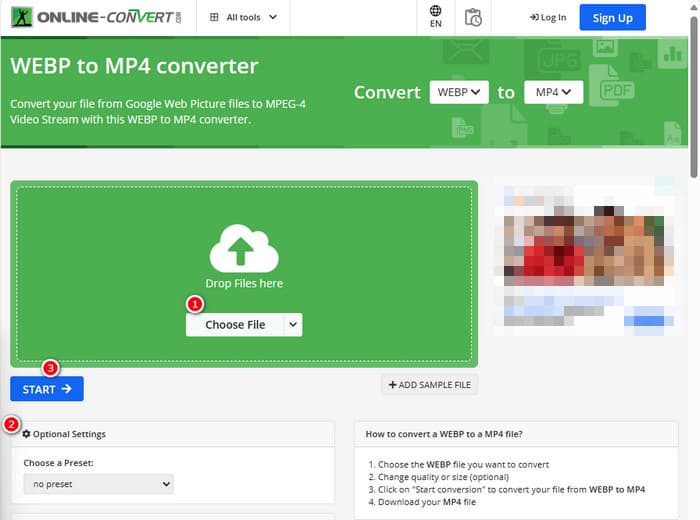 Webp Mp4 Onlineconvert Convertir