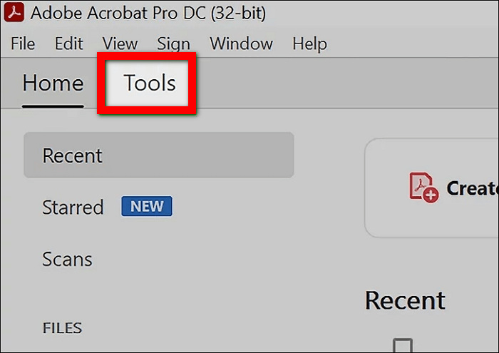 Option Outils Adobe Acrobat pour compresser un PDF