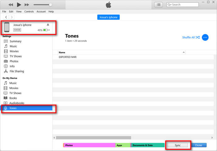 Appliquer pour synchroniser