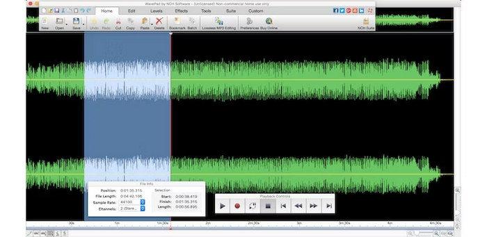 Editor audio per Mac Wavepad