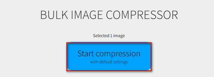 Bulk Image Compressor Start komprimering