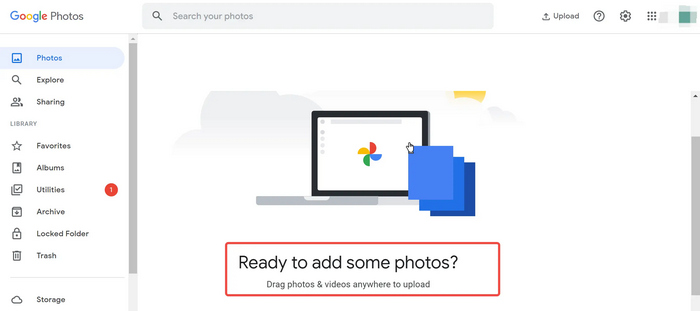 ضغط صور Google إضافة الصور