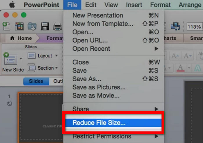 Compress Image in ppt Mac Reduce File Size