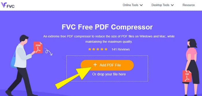 บีบอัดไฟล์ PDF Fvc อัพโหลด