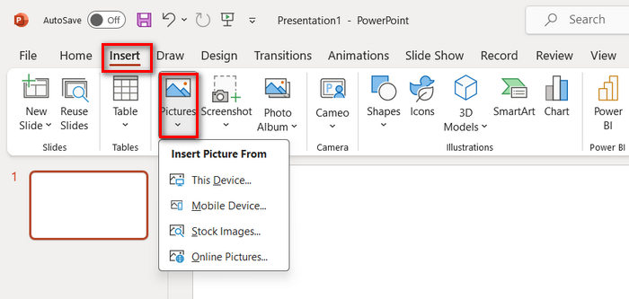 Comprimați fotografii în Powerpoint inserați fotografie