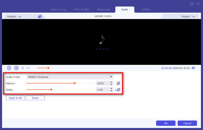 ปุ่มแก้ไขไฟล์ Wma สำหรับ Video Converter Ultimate