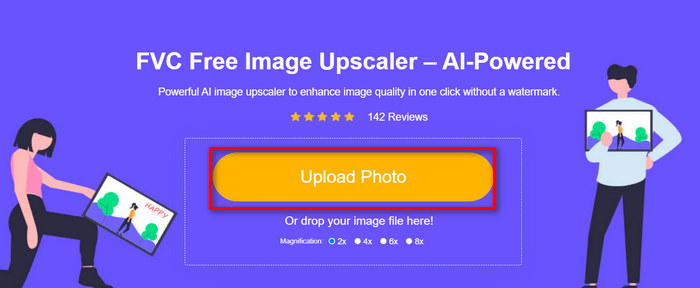 Upload de upscaler de imagem grátis Fvc