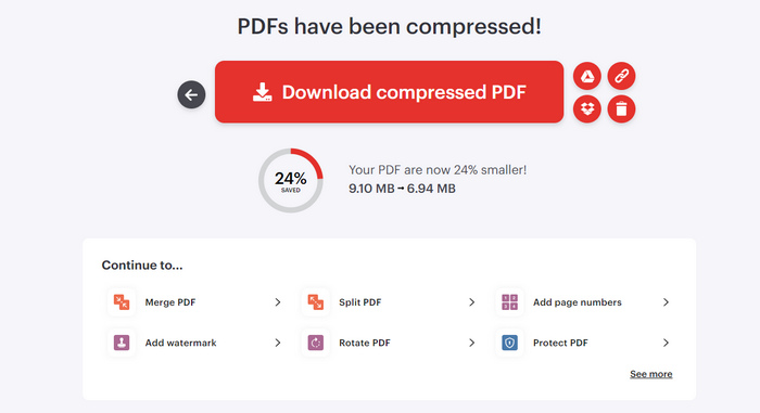 อินเทอร์เฟซหลักของ ilovepdf