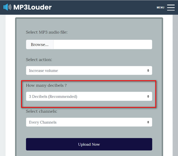 increase Mp3 Volume Mp3louder Choose Decibel