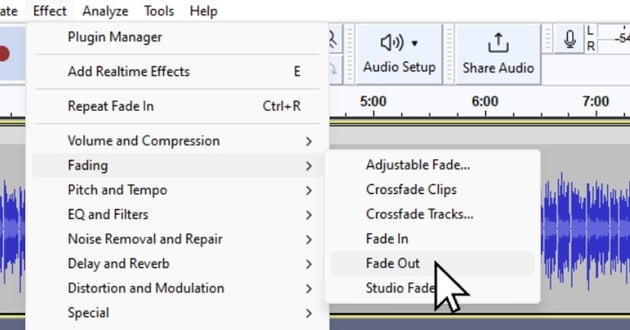 Linear Fade Effect Fade Out