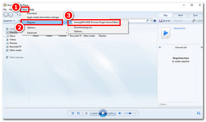 เปิด Windows Media Player