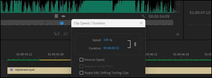 accelerați Audio Adobe Premier Pro Schimbați viteza