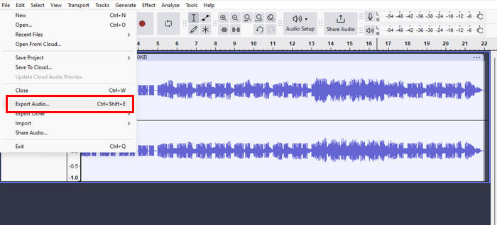 speed up Audio Audacity Export