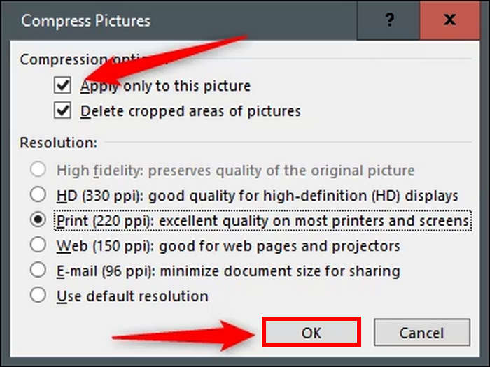 Compress Images In Word Mac Compress Options