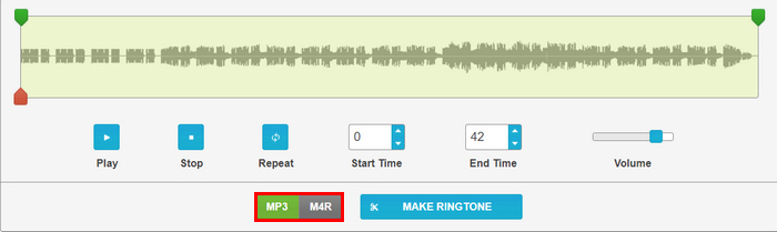 Gratis ringetonemaker Velg Format