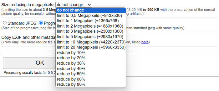 Imgonlinetool Reduser megapiksler