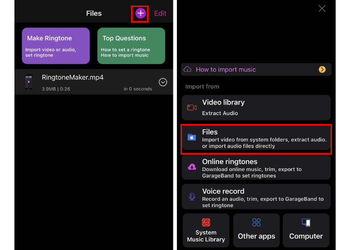 Ringtone Maker Extract Audio Import Files