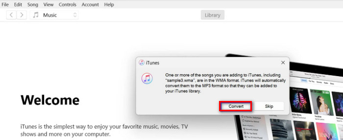 iTunes Converti WMA